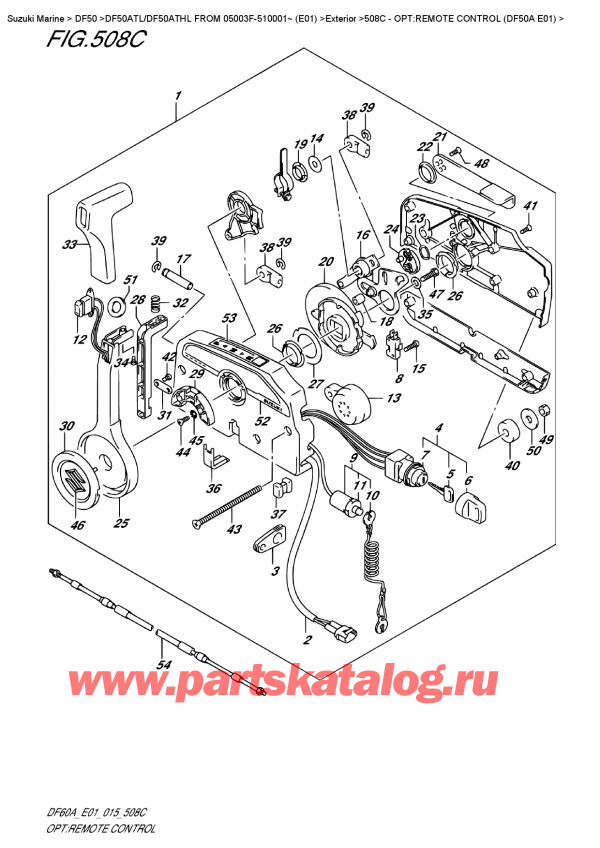  ,   , Suzuki DF50A TS/TL FROM 05003F-510001~ (E01)  2015 , :   (Df50A E01) - Opt:remote  Control  (Df50A  E01)