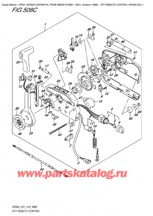   ,   , Suzuki DF50A TL/TX FROM 05003F-610001~    (E01)    2016 , :   (Df50A E01) / Opt:remote  Control  (Df50A  E01)