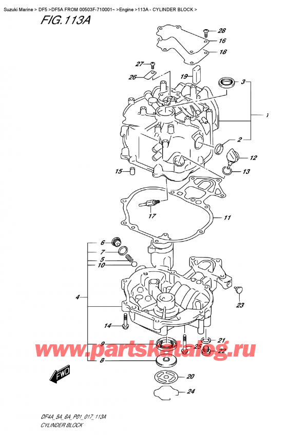  ,   , SUZUKI DF5A S/L FROM 00503F-710001~ , Cylinder  Block