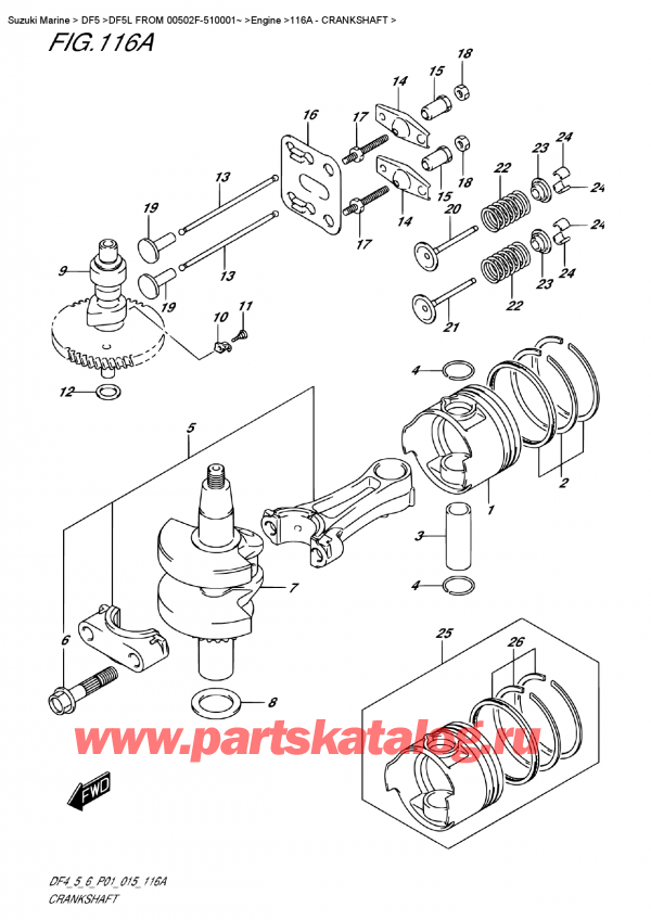,    , SUZUKI DF5 S-L FROM 00502F-510001~ (P01), Crankshaft