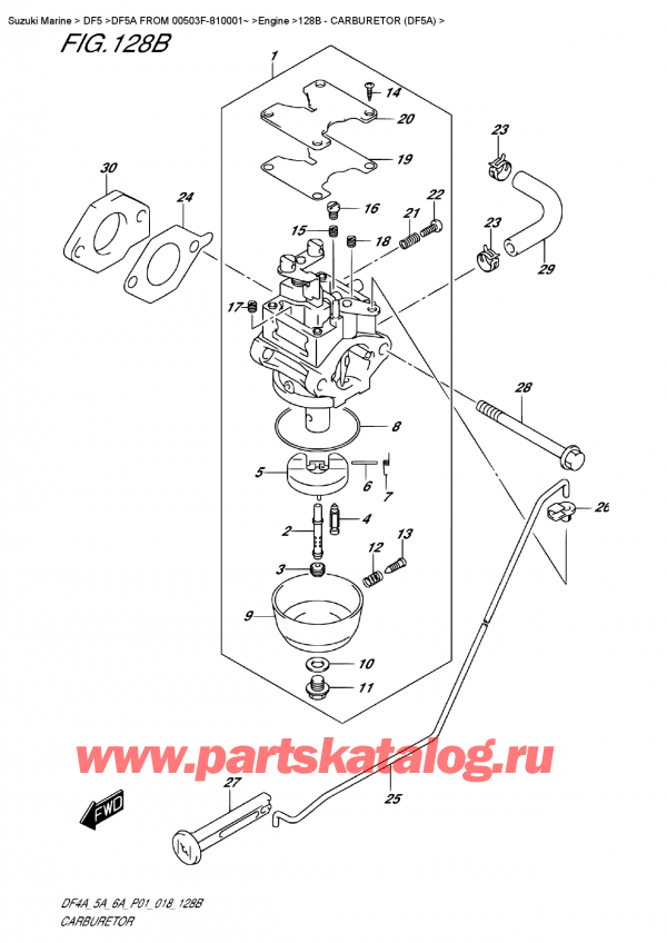  ,   , SUZUKI DF5A S/L FROM 00503F-810001~   2018 , Carburetor  (Df5A)