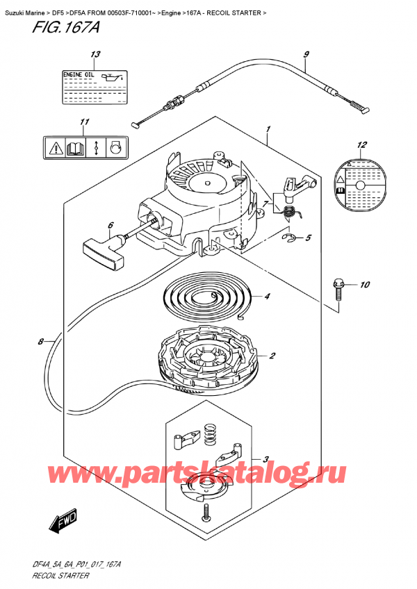  ,   , Suzuki DF5A S/L FROM 00503F-710001~ , Recoil  Starter -  