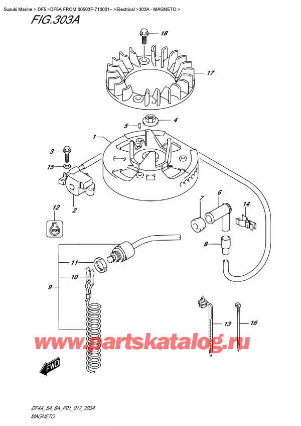  ,   , Suzuki DF5A S/L FROM 00503F-710001~   2017 , Magneto - 