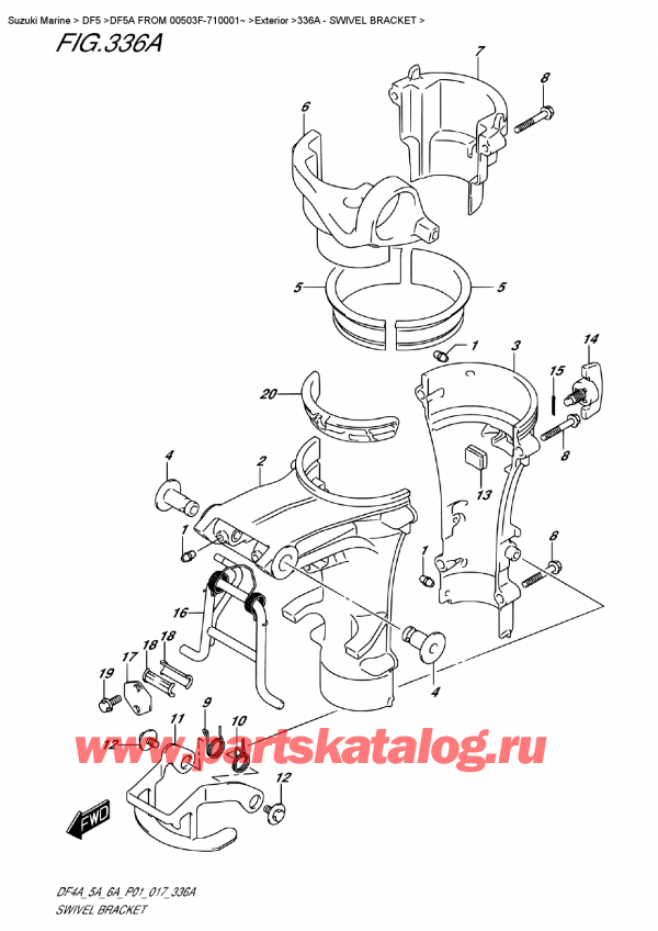  ,    , SUZUKI DF5A S/L FROM 00503F-710001~   2017 , Swivel  Bracket