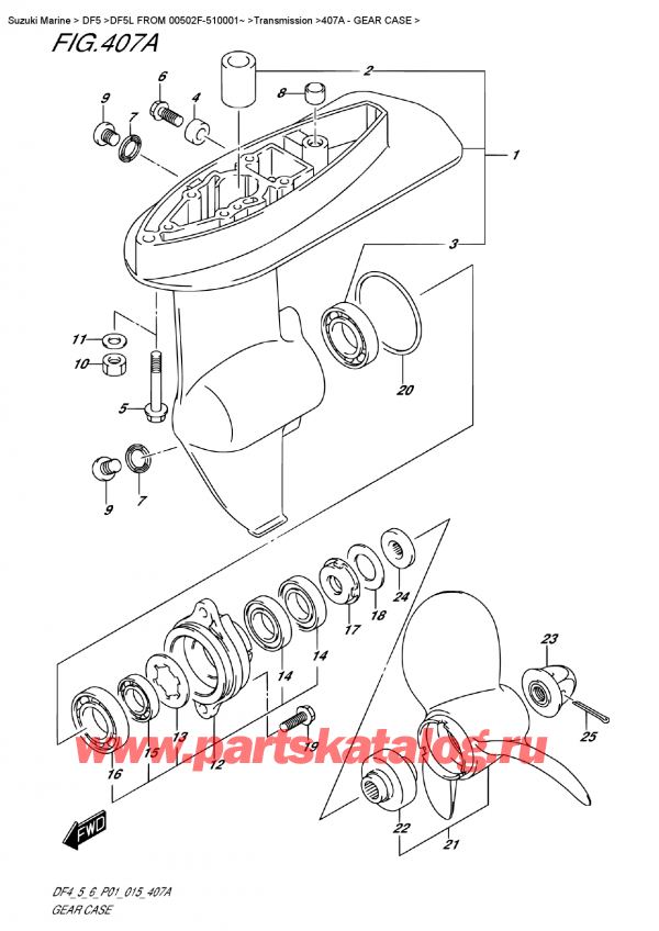 ,    , Suzuki DF5 S-L FROM 00502F-510001~ (P01)  2015 , Gear  Case /   
