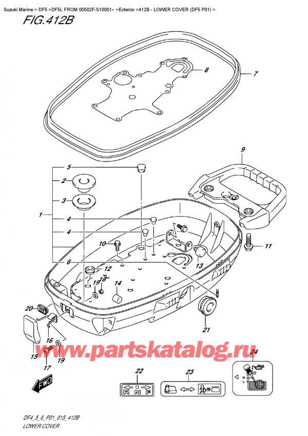  , , Suzuki DF5 S-L FROM 00502F-510001~ (P01)  2015 , Lower  Cover  (Df5 P01)