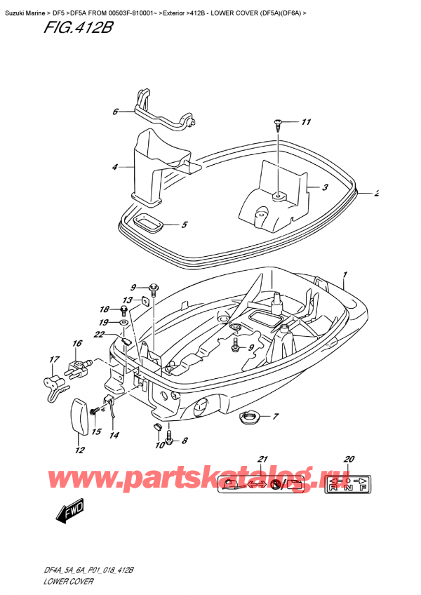  ,   , Suzuki DF5A S/L FROM 00503F-810001~   2018 , Lower  Cover  (Df5A)(Df6A)