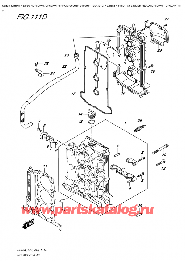  ,   ,  DF60AV TL / TX FROM 06003F-810001~ (E01), Cylinder  Head  (Df60Avt)(Df60Avth)