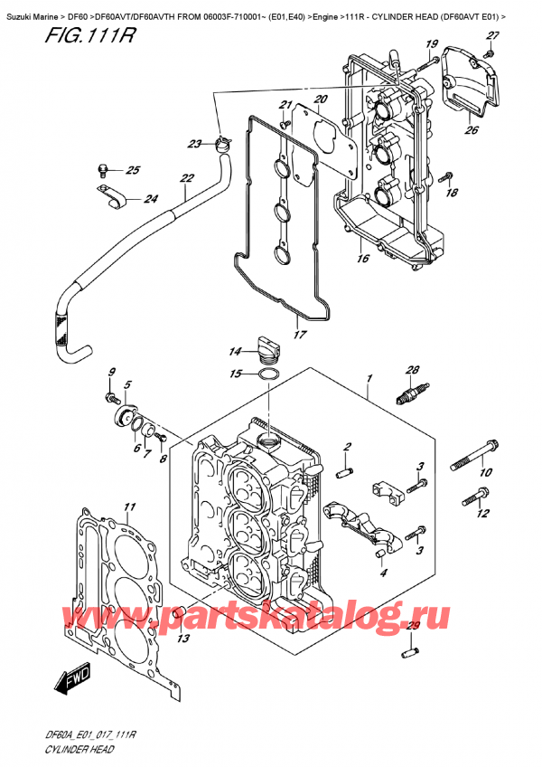   ,   ,  DF60AV TL/TX FROM 06003F-710001~ (E01)  , Cylinder  Head  (Df60Avt  E01)