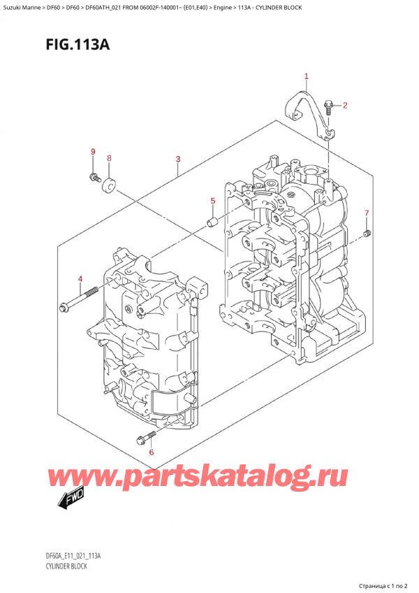  ,   , Suzuki Suzuki DF60A TS / TL FROM 06002F-140001~  (E01 021), Cylinder Block