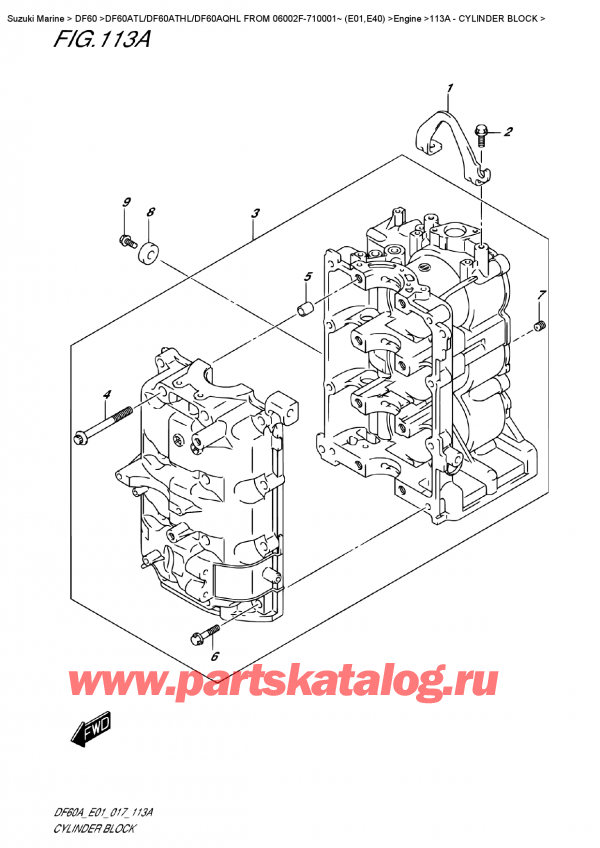  ,   , SUZUKI DF60A TS/TL FROM 06002F-710001~ (E01)   2017 , Cylinder  Block