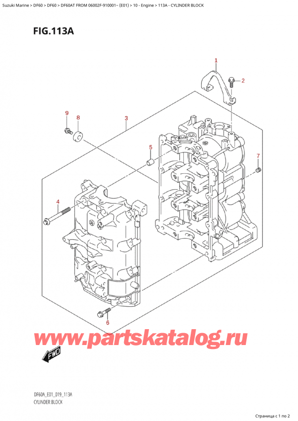  ,   , Suzuki Suzuki DF60 ATS / ATL  FROM 06002F-910001~  (E01 019)  2019 ,   / Cylinder Block