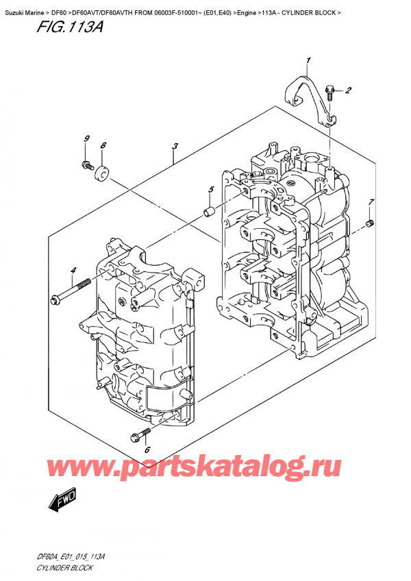   ,   , Suzuki DF60A VTL / VTX FROM 06003F-510001~   (E01)  2015 , Cylinder  Block