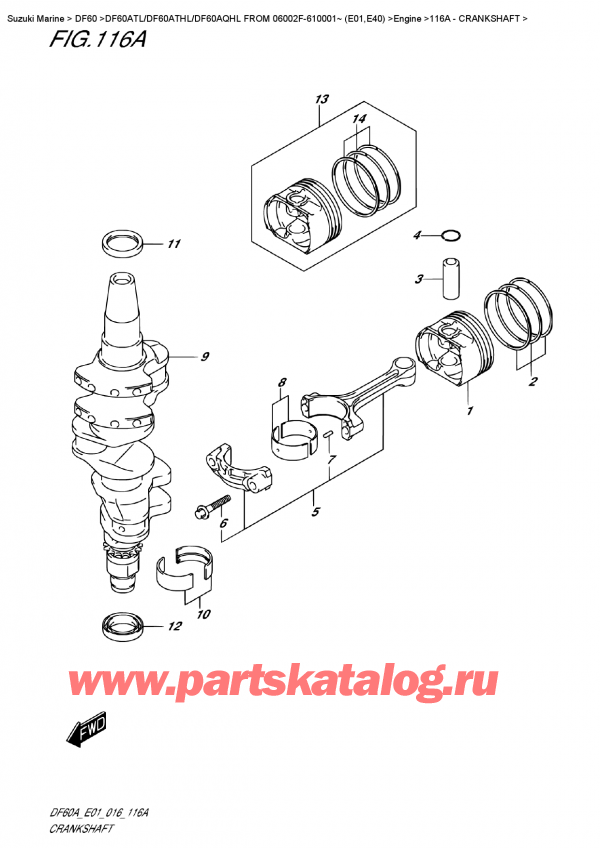  ,   , Suzuki DF60A TS / TL FROM 06002F-610001~ (E01) , Crankshaft