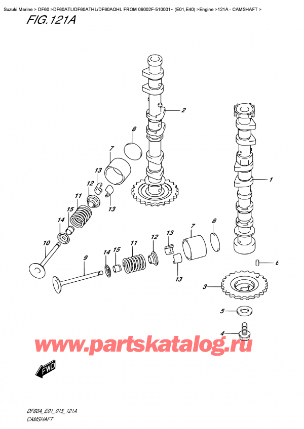 ,  , Suzuki DF60A TS / TL FROM 06002F-510001~ (E01),   / Camshaft