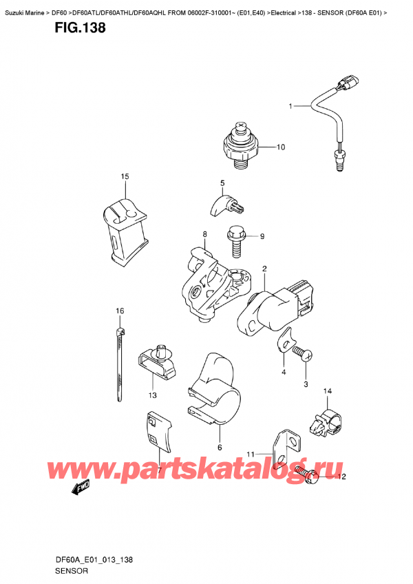  ,   , SUZUKI DF60A TL/TS FROM 06002F-310001~ (E01), Sensor  (Df60A  E01)