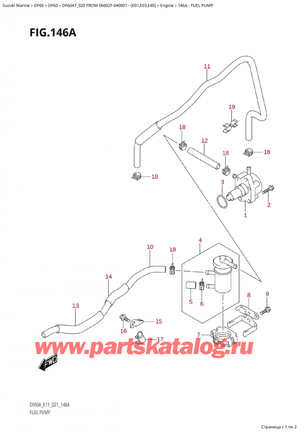  ,  , SUZUKI Suzuki DF60A TS / TL FROM 06002F-040001~  (E01 020), Fuel Pump /  