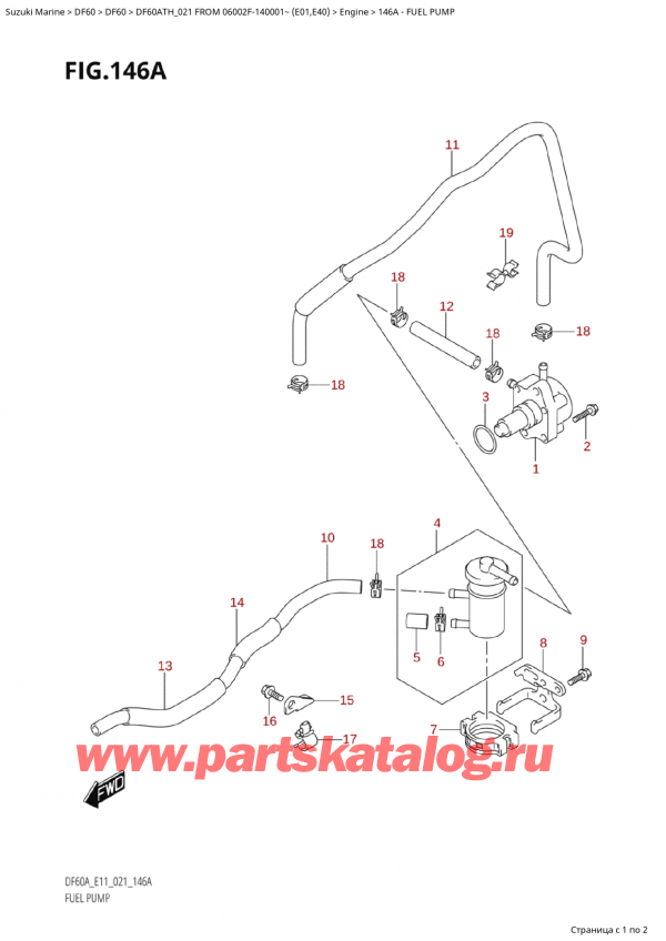 ,  ,  Suzuki DF60A TS / TL FROM 06002F-140001~  (E01 021), Fuel Pump