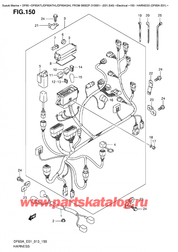  ,   , SUZUKI DF60A TL/TS FROM 06002F-310001~ (E01)  2013 , Harness  (Df60A  E01)