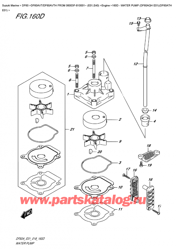  ,   , Suzuki DF60AV TL / TX FROM 06003F-810001~ (E01)  2018 , Water Pump  (Df60Aqh  E01)(Df60Ath  E01)