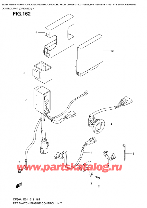 ,   , Suzuki DF60A TL/TS FROM 06002F-310001~ (E01), Ptt  Switch/engine  Control  Unit  (Df60A  E01) /   /    (Df60A E01)