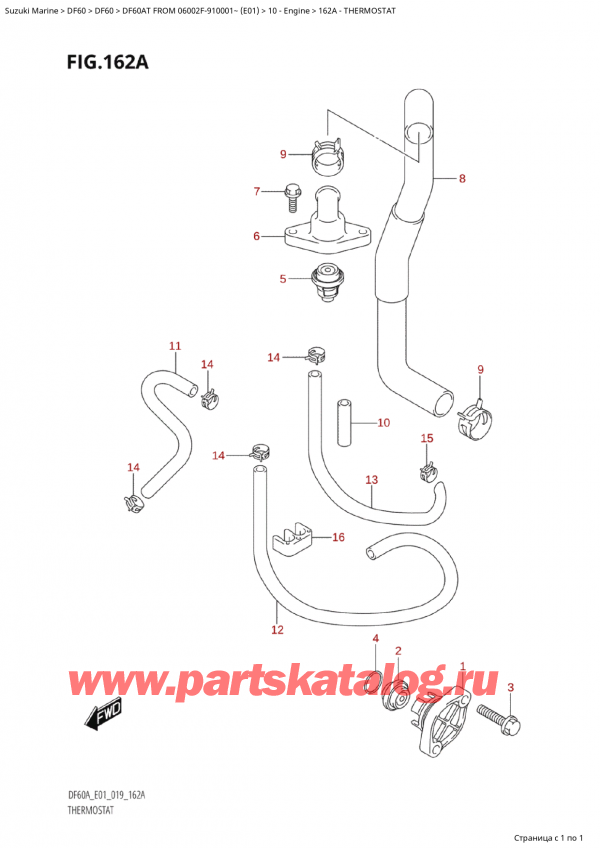  ,    , Suzuki Suzuki DF60 ATS / ATL  FROM 06002F-910001~  (E01 019), Thermostat