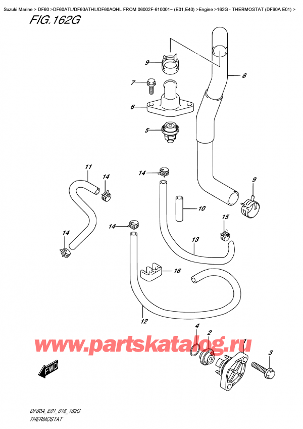 ������ ������������ ��������, �� ��������� �������� ���������, Suzuki DF60A TS / TL FROM 06002F-610001~ (E01) , ��������� (Df60A E01)