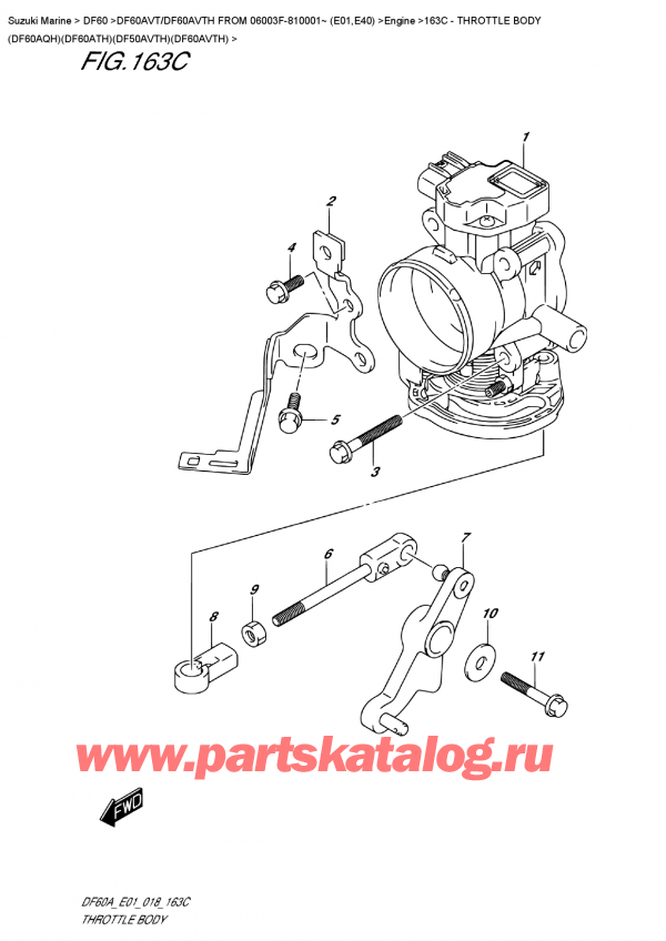 ,   , Suzuki DF60AV TL / TX FROM 06003F-810001~ (E01)  2018 , Throttle  Body  (Df60Aqh)(Df60Ath)(Df50Avth)(Df60Avth)