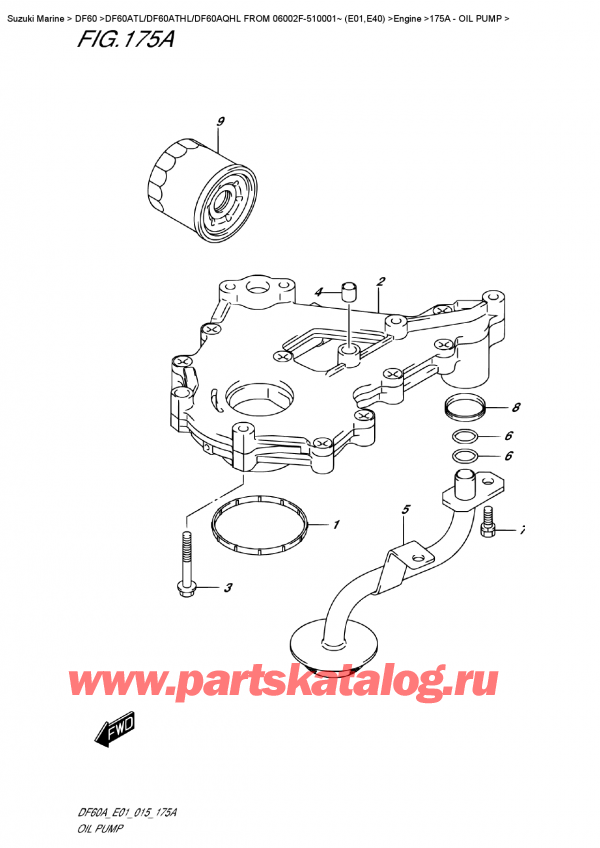  , , SUZUKI DF60A TS / TL FROM 06002F-510001~ (E01)  2015 , Oil  Pump -  