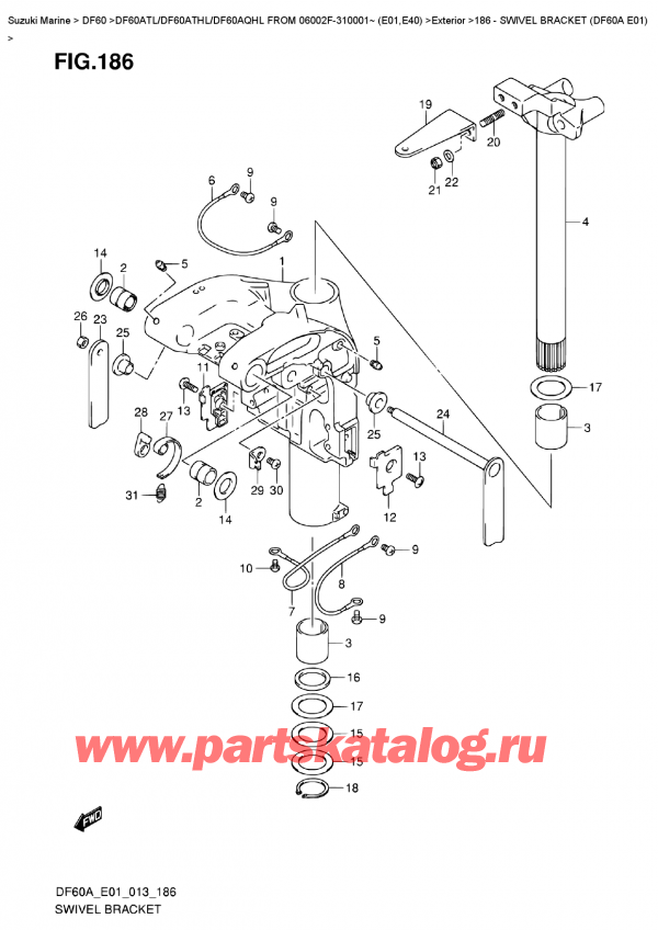 ,   , Suzuki DF60A TL/TS FROM 06002F-310001~ (E01),   (Df60A E01) / Swivel Bracket  (Df60A  E01)
