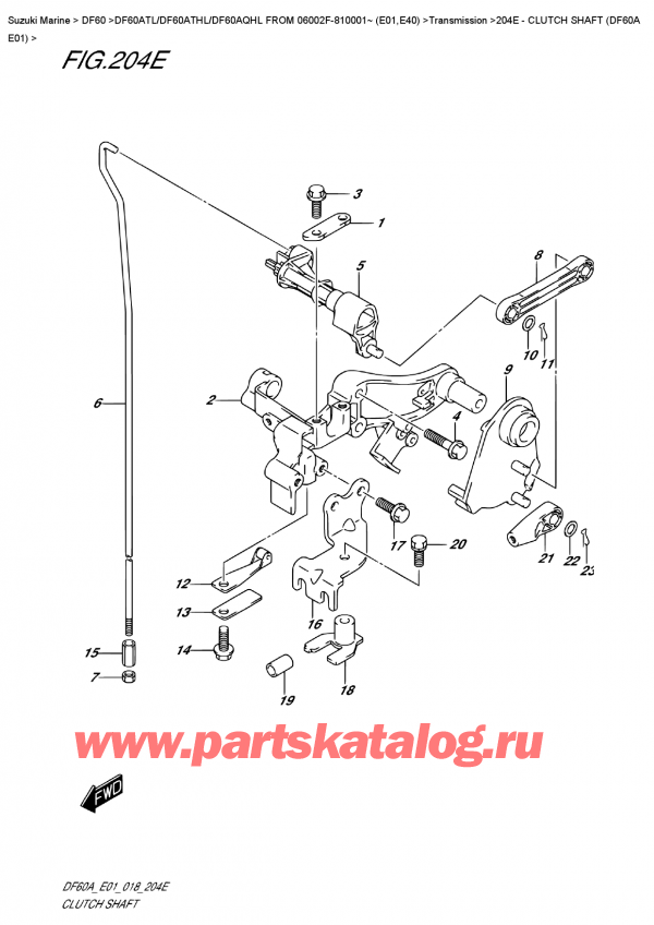  ,    , Suzuki DF60A TS / TL FROM 06002F-810001~ (E01) , Clutch  Shaft  (Df60A  E01)