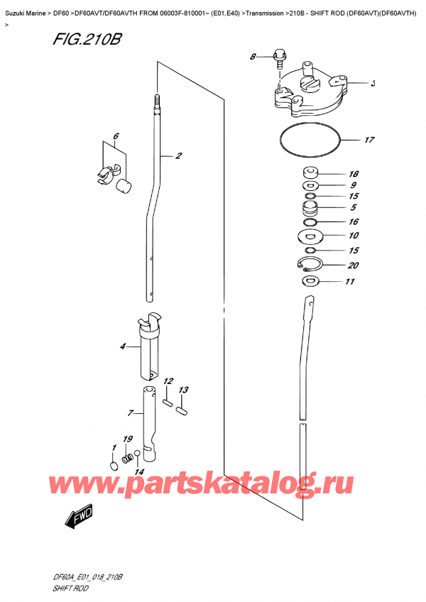   ,   , SUZUKI DF60AV TL / TX FROM 06003F-810001~ (E01)  2018 , Shift  Rod  (Df60Avt)(Df60Avth)