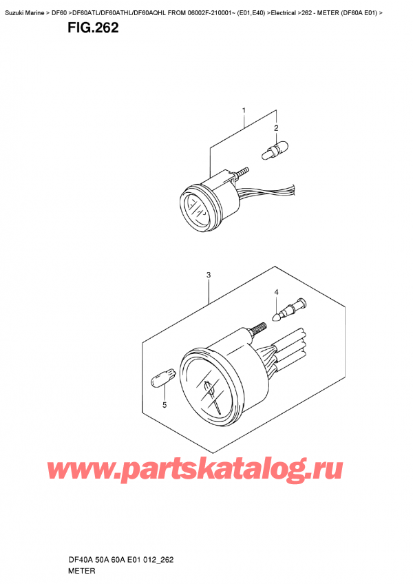  ,   , Suzuki DF60A TS / TL FROM 06002F-210001~ (E01), Meter  (Df60A  E01) -  (Df60A E01)