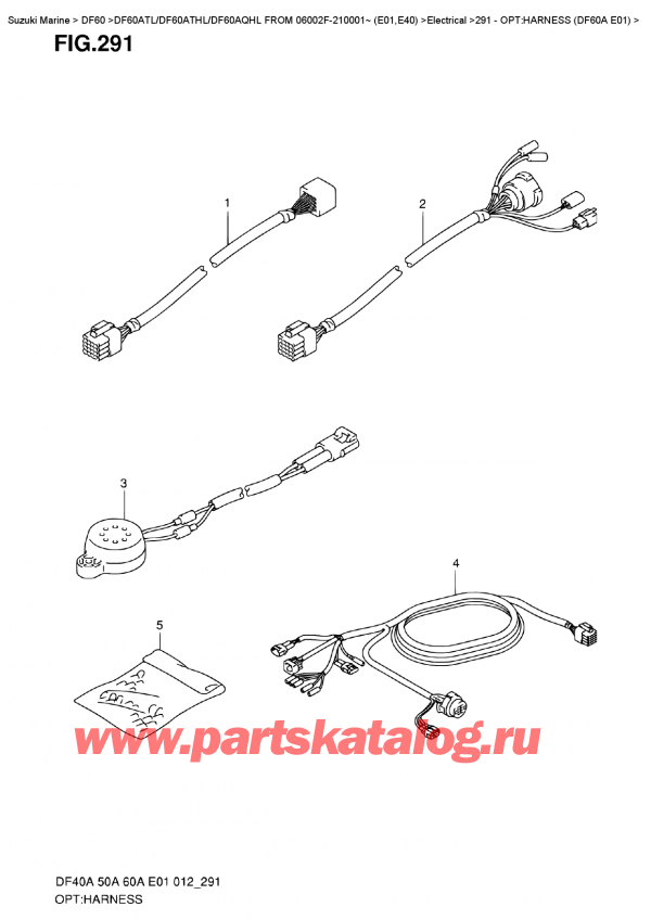 ,   , SUZUKI DF60A TS / TL FROM 06002F-210001~ (E01), :   (Df60A E01) - Opt:harness  (Df60A  E01)