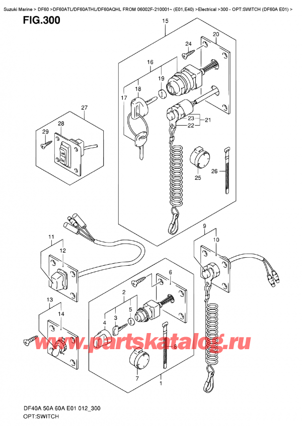 ������������ ��������, �� ��������� ���������, Suzuki DF60A TS / TL FROM 06002F-210001~ (E01) ������ 2012 ����, �����: ������������� (Df60A E01)