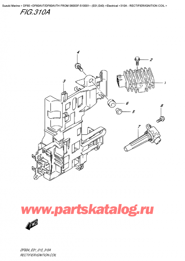  ,  , Suzuki DF60A VTL / VTX FROM 06003F-510001~   (E01), Rectifier/ignition  Coil