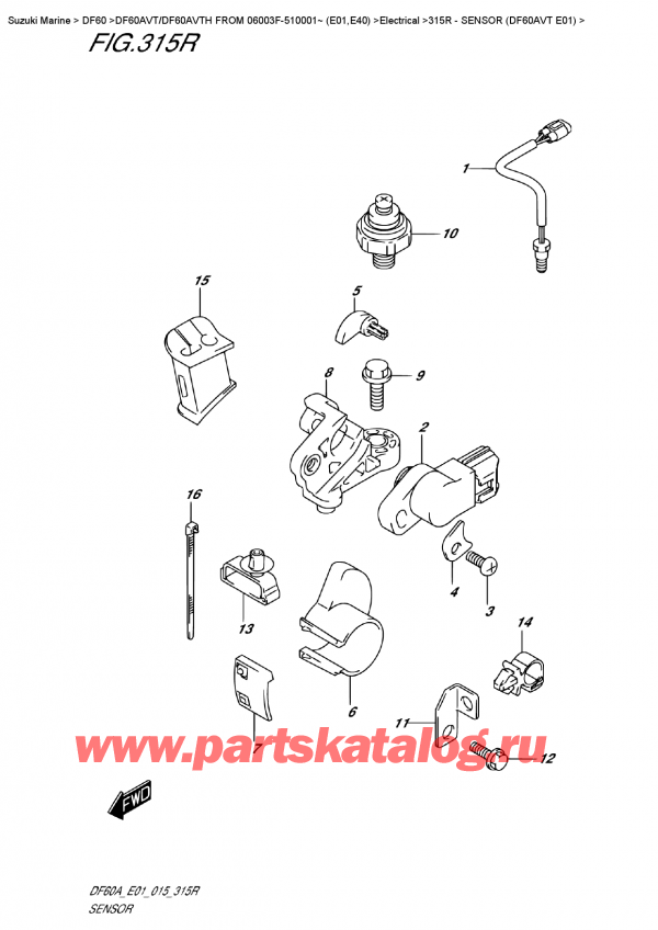  ,  , Suzuki DF60A VTL / VTX FROM 06003F-510001~   (E01),  (Df60Avt E01) / Sensor  (Df60Avt  E01)