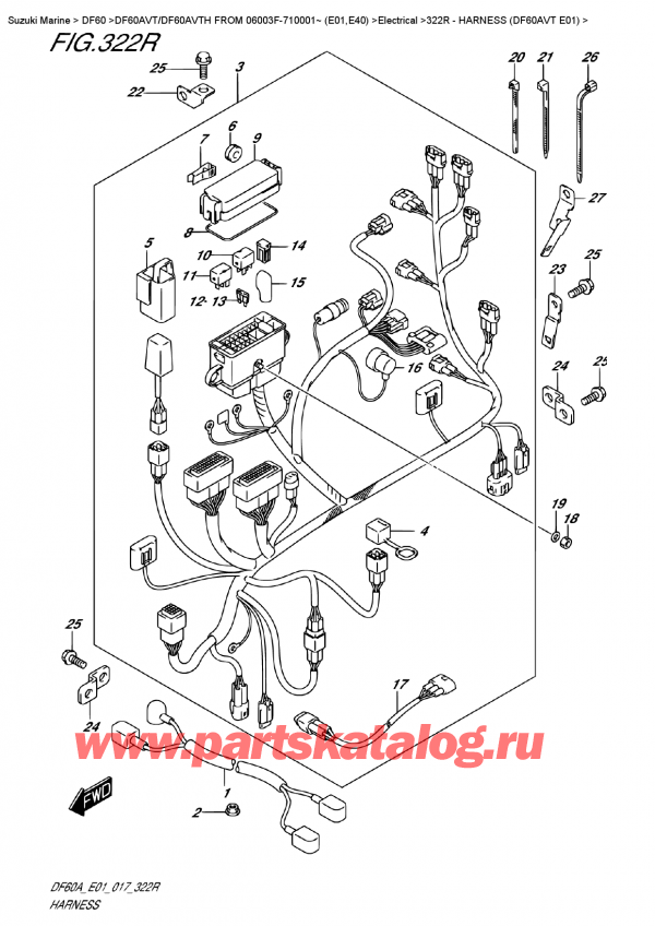  ,    , SUZUKI DF60AV TL/TX FROM 06003F-710001~ (E01)    2017 ,   (Df60Avt E01) / Harness   (Df60Avt  E01)