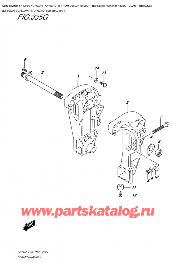 ,   , Suzuki DF60AV TL / TX FROM 06003F-810001~ (E01), Clamp  Bracket  (Df50Avt)(Df50Avth)(Df60Avt)(Df60Avth) -   (Df50Avt) (Df50Avth) (Df60Avt) (Df60Avth)