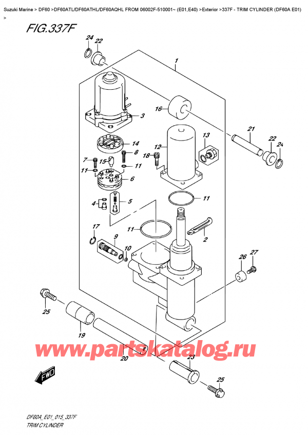  ,   , SUZUKI DF60A TS / TL FROM 06002F-510001~ (E01),   (Df60A E01) - Trim  Cylinder  (Df60A  E01)