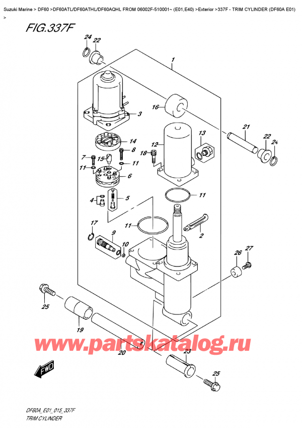  ,    , Suzuki DF60A TS / TL FROM 06002F-510001~ (E01), Trim  Cylinder  (Df60A  E01)