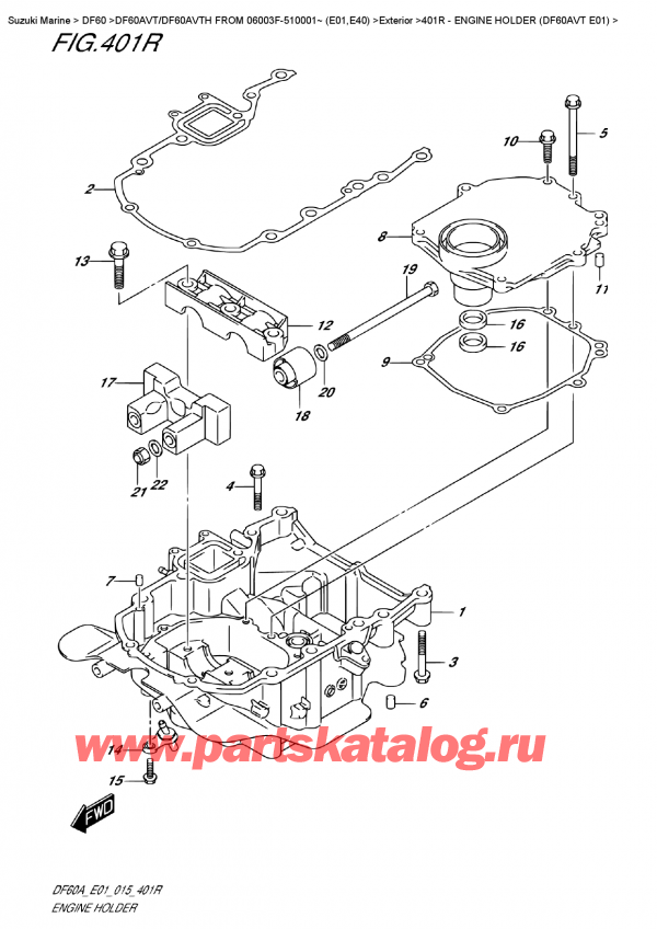  ,   , Suzuki DF60A VTL / VTX FROM 06003F-510001~   (E01),   (Df60Avt E01) / Engine  Holder  (Df60Avt  E01)