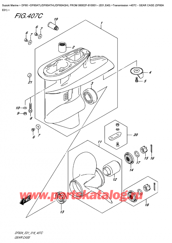   ,   , Suzuki DF60A TS / TL FROM 06002F-810001~ (E01) ,    (Df60A E01) - Gear  Case  (Df60A  E01)