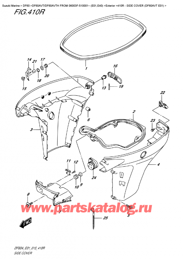  , , Suzuki DF60A VTL / VTX FROM 06003F-510001~   (E01), Side Cover  (Df60Avt  E01) -   (Df60Avt E01)