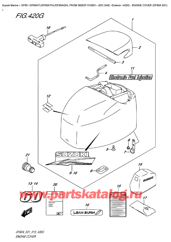  ,   , Suzuki DF60A TS / TL FROM 06002F-510001~ (E01)  2015 ,   () (Df60A E01) - Engine  Cover  (Df60A  E01)