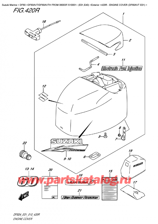   , , Suzuki DF60A VTL / VTX FROM 06003F-510001~   (E01)  2015 ,   () (Df60Avt E01) - Engine  Cover  (Df60Avt  E01)