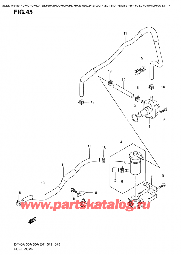  ,   , SUZUKI DF60A TS / TL FROM 06002F-210001~ (E01), Fuel  Pump  (Df60A  E01) -   (Df60A E01)