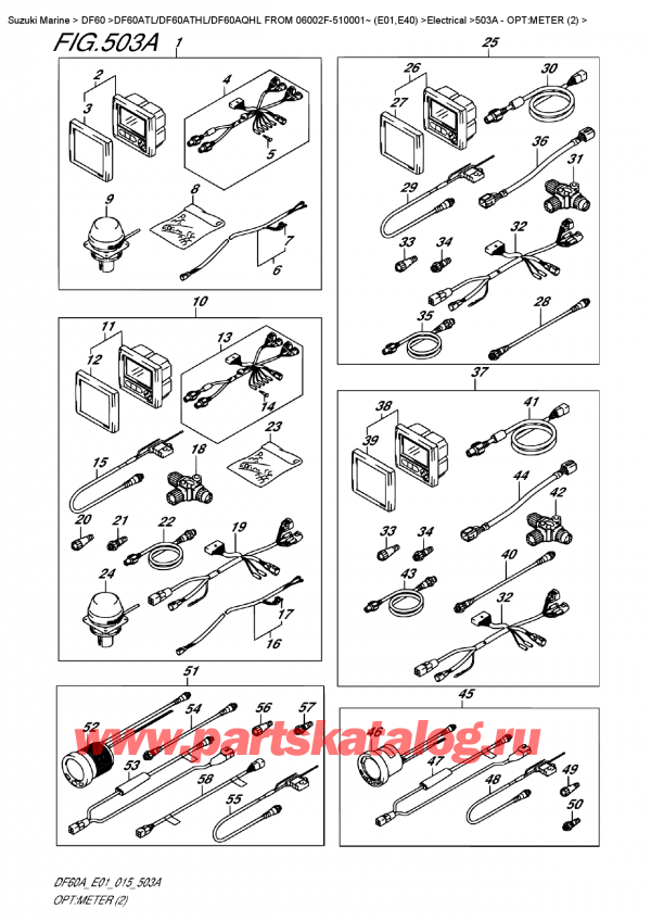  ,    , SUZUKI DF60A TS / TL FROM 06002F-510001~ (E01), Opt:meter  (2)