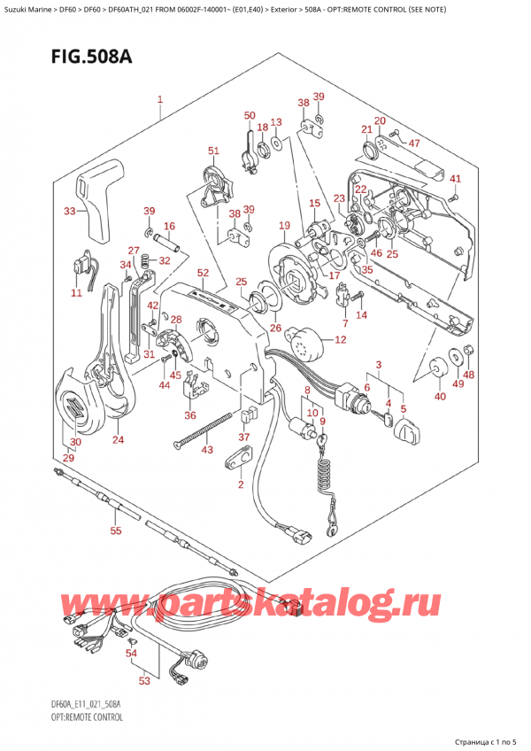 ,  , Suzuki Suzuki DF60A TS / TL FROM 06002F-140001~  (E01 021), Opt:remote Control (See Note)