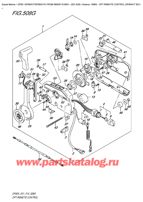  ,  , Suzuki DF60A VTL / VTX FROM 06003F-510001~   (E01)  2015 , Opt:remote  Control  (Df60Avt  E01)